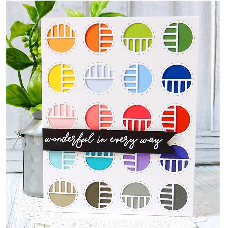 

Striped Circle Cover Panel Metal Cutting Dies Silver Stencil For Scrapbooking Album Photo Paper Card Craft Fun New 2019