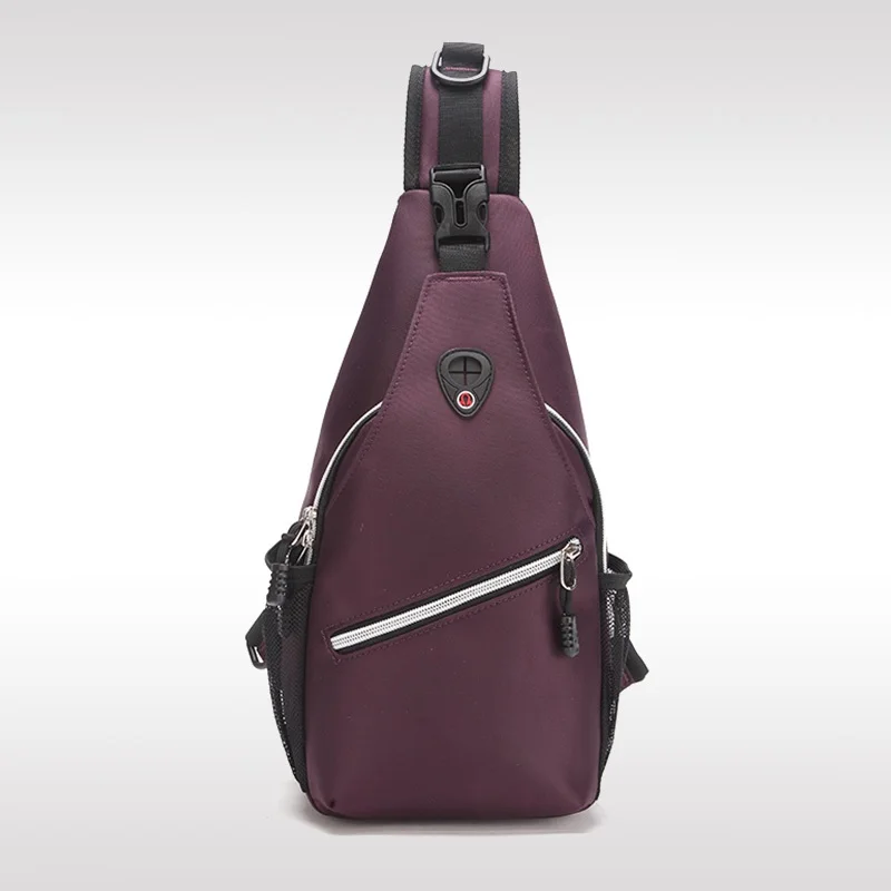 Мужская нагрудная сумка, сумка на плечо для отдыха, сумка-мессенджер для туризма, фитнеса, многофункциональный ультра-светильник, нагрудная сумка, спортивная сумка для верховой езды - Цвет: Plum1