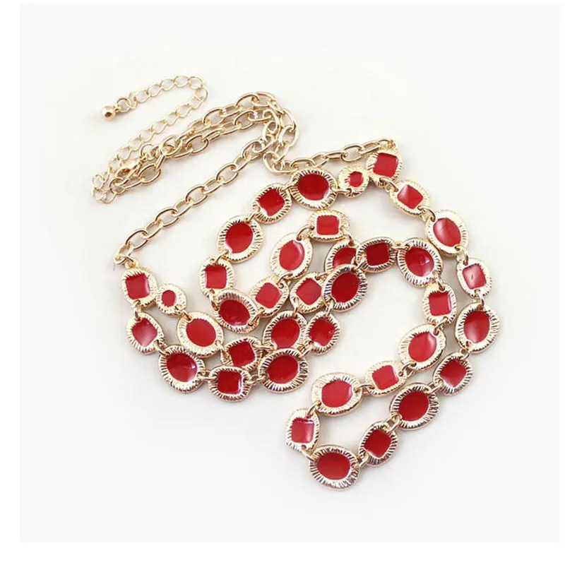 

J099 BIGBING fashion jewelry golden red beads layered Necklace fashion women chains necklace jewelry high quality