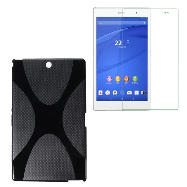 

1x Clear Screen Protector , X Line Soft Silicon Rubber TPU Gel Shell Cover Case For Sony Xperia Z3 Tablet 8.0 Compact SGP621/641