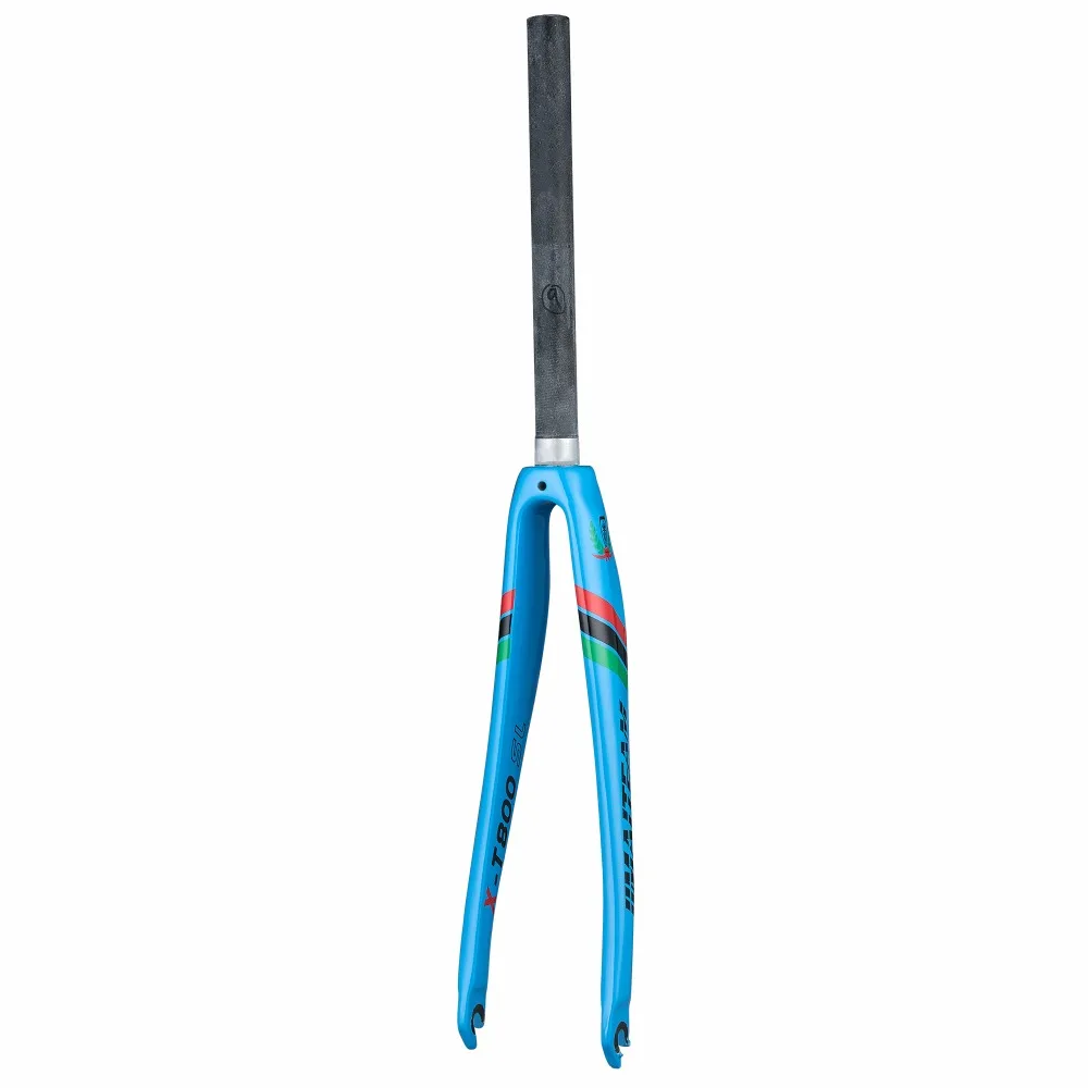 

2018 NEW JIMAITEAM Cycling Carbon Road Fork 3K Carbon Fiber Road Bicycle Forks Road Bike Parts 28.6 Ultralight arc-shaped Blue