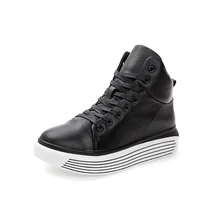 2016 Women shoes genuine leather fashion warm women’s snow shoes for women black color big size (35-39)