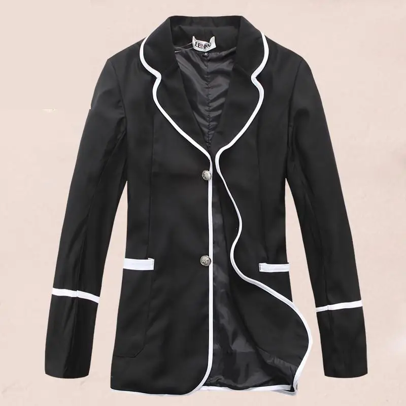 

New Korean Mens Fashion Blazer Boys Students Casual Suit Jacket Male Blazers Men Coat Japanese Leisure School Uniform Coat Black