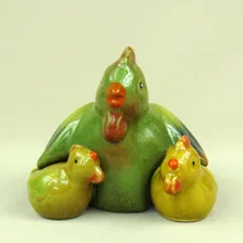 Фарфор курицы и цыплят миниатюры ручной работы, керамика птицы фигурка украшение Craft подарок для матери и день рождения