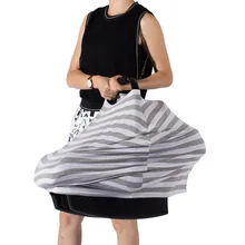 Грудное вскармливание покрывающий голову шарф хлопок мягкий дышащий ребенок балдахин на автолюльку полосатые накидки для автомобильных сидений для девочек и мальчиков