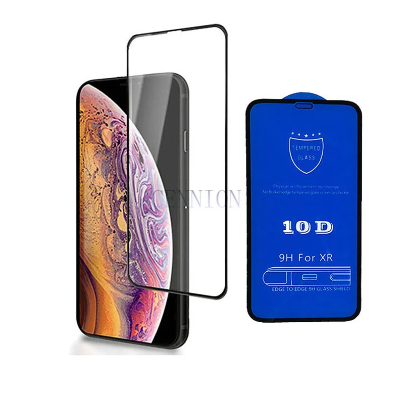 Anti-Scratch 10D Full Cover Tempered Glass Protector for iPhone 13 12 11 X XR Xs Max 6s 6 8 7 plus 10pcs include retail package