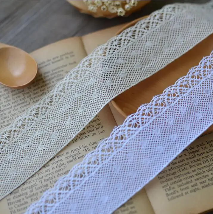 

5 Meters 100% Cotton Lace White Beige Lace Sewing Ribbon Guipure Lace Trim Warp Knitting Patchwork DIY Garment Accessories