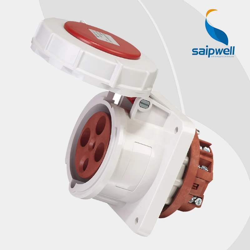 

Wholesale Saipwell 4P (3P+E) 400V 63A IP67 EN / IEC 60309-2 industrial electrical socket female industrial socket SP1124