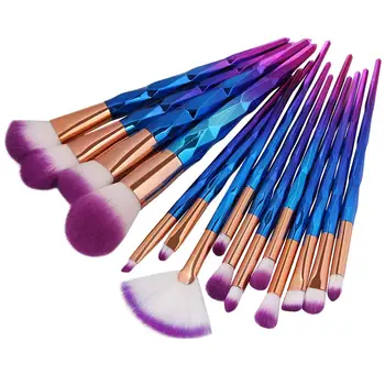 

15pc Diamond Beauty Contour Makeup Brush Unicorn Synthetic Hair smooth Fan Foundation eyeshadow eyeliner makeup brush maquillage