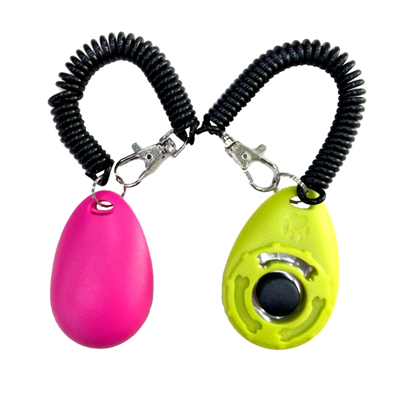 

Universal Pet Dog Cat Button Click Clicker Trainer Animal Training Obedience Aid Sound Key Chain With Wrist Strap 8 For