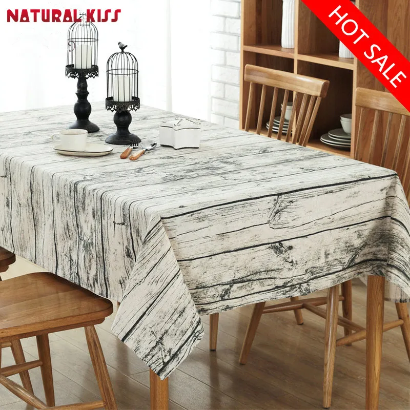 Christmas Table Cloth Cotton Linen Lace Edge Elegant