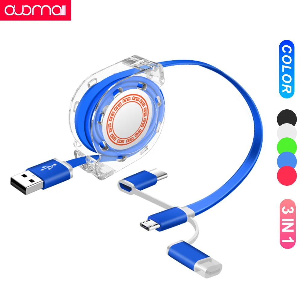 

3 in 1 micro Fast Charge Cable Redmi K20 note7 mi9 8 for iphone 11 xs max 8 7plus for Samsung S10 Note 9 for huawei P30 20 Nova4