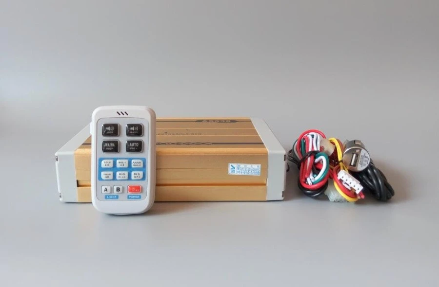 

Higher star AS830 300W wireless car alarm police siren 18 sounds with MP3 playback,wireless remote microphone(without speaker)