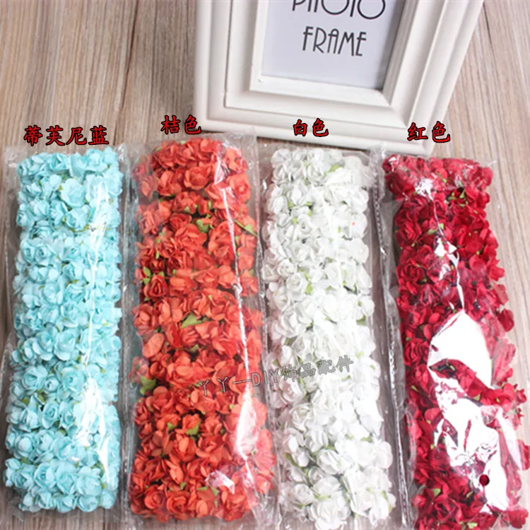 144pcs Mini Cute Paper Rose Handmade Artificial Flower For Wedding Decoration DIY Wreath Gift Scrapbooking Craft Fake Flower 144pcs Mini Cute Paper Rose Handmade Artificial Flower For Wedding Decoration DIY Wreath Gift Scrapbooking Craft Fake Flower