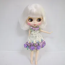 Белые короткие волосы Blyth, шарнирное тело(MTWS 42