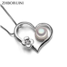 Мода zhboruini жемчужное ожерелье жемчужные украшения натуральный пресноводный жемчуг любовь кулон 925 пробы серебряные ювелирные изделия колье ожерелье