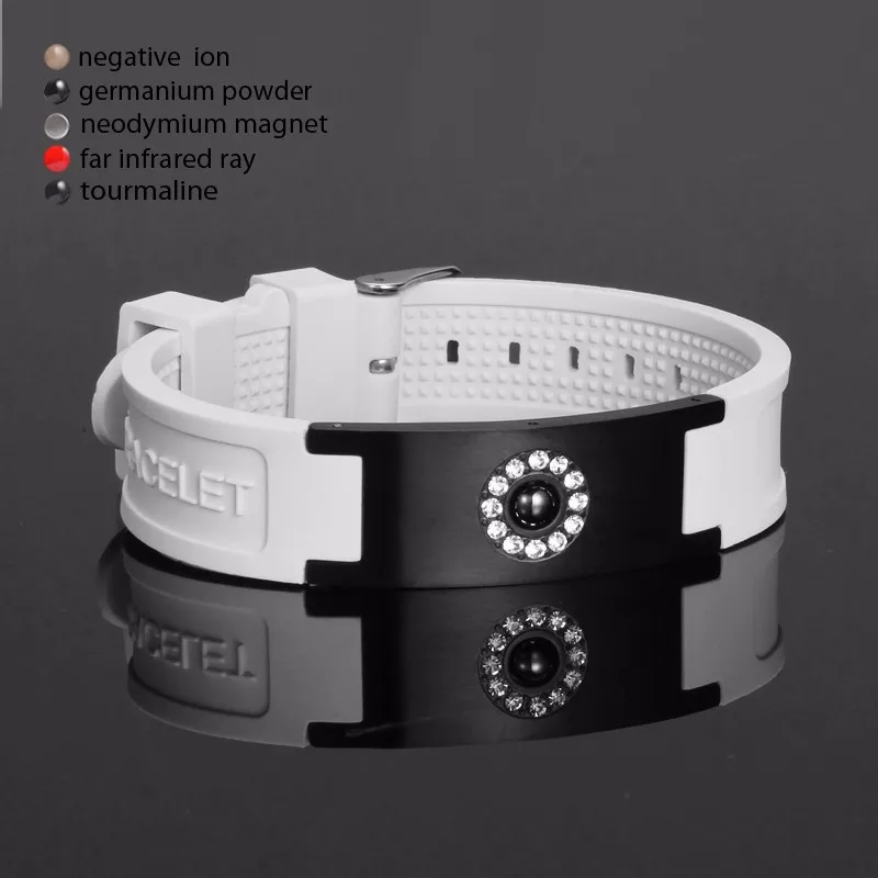 Hottime Tourmaline Energy Balance Bracelet Tourmaline Health Care Jewelry For Mens Germanium Magnetic Bracelets Bangles 20011