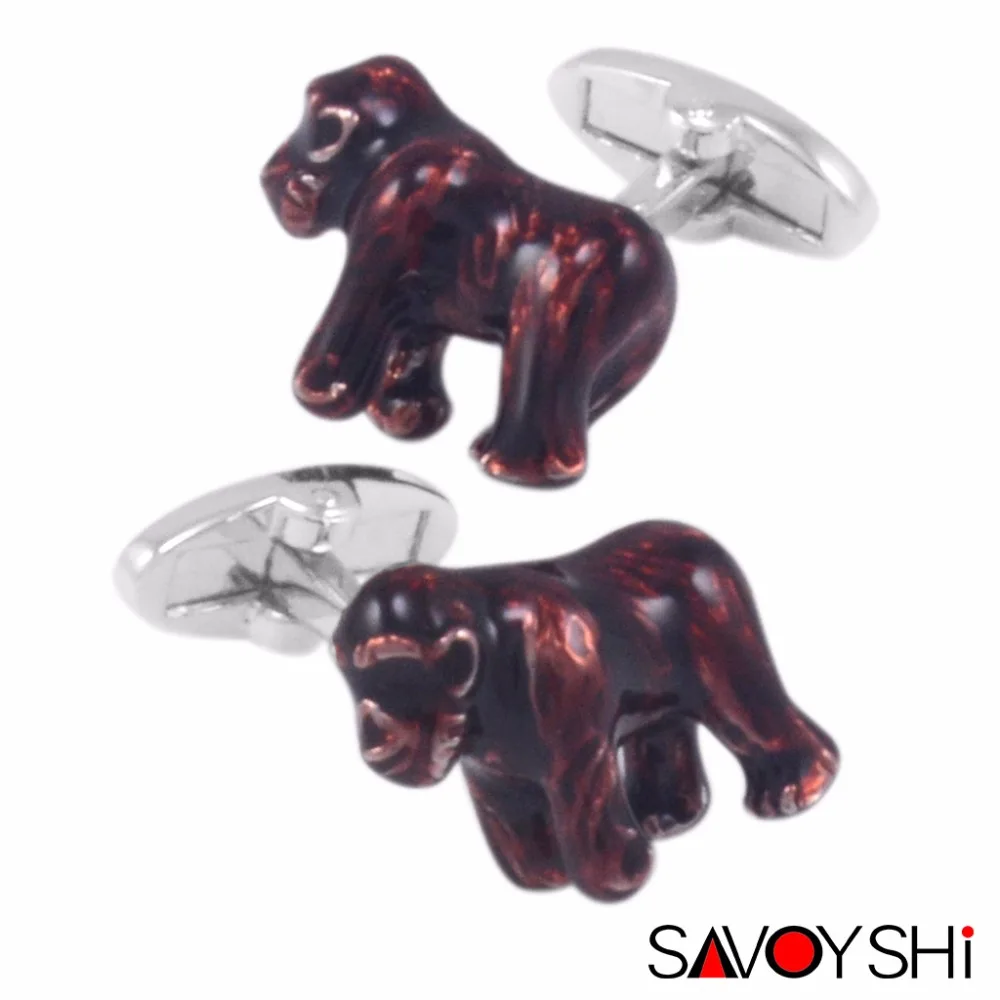 

SAVOYSHI Jewelry shirt cufflinks for mens cuff buttons Gift High Quality Enamel Orangutan cuff links Brand Cuffs Accessories