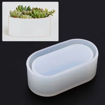 

ANGELADY 1PC Long Ellipse Flowerpot Silicone Mould Storage Box DIY Handmade Making Crafts Crystal Epoxy Mold Jewelry Tools