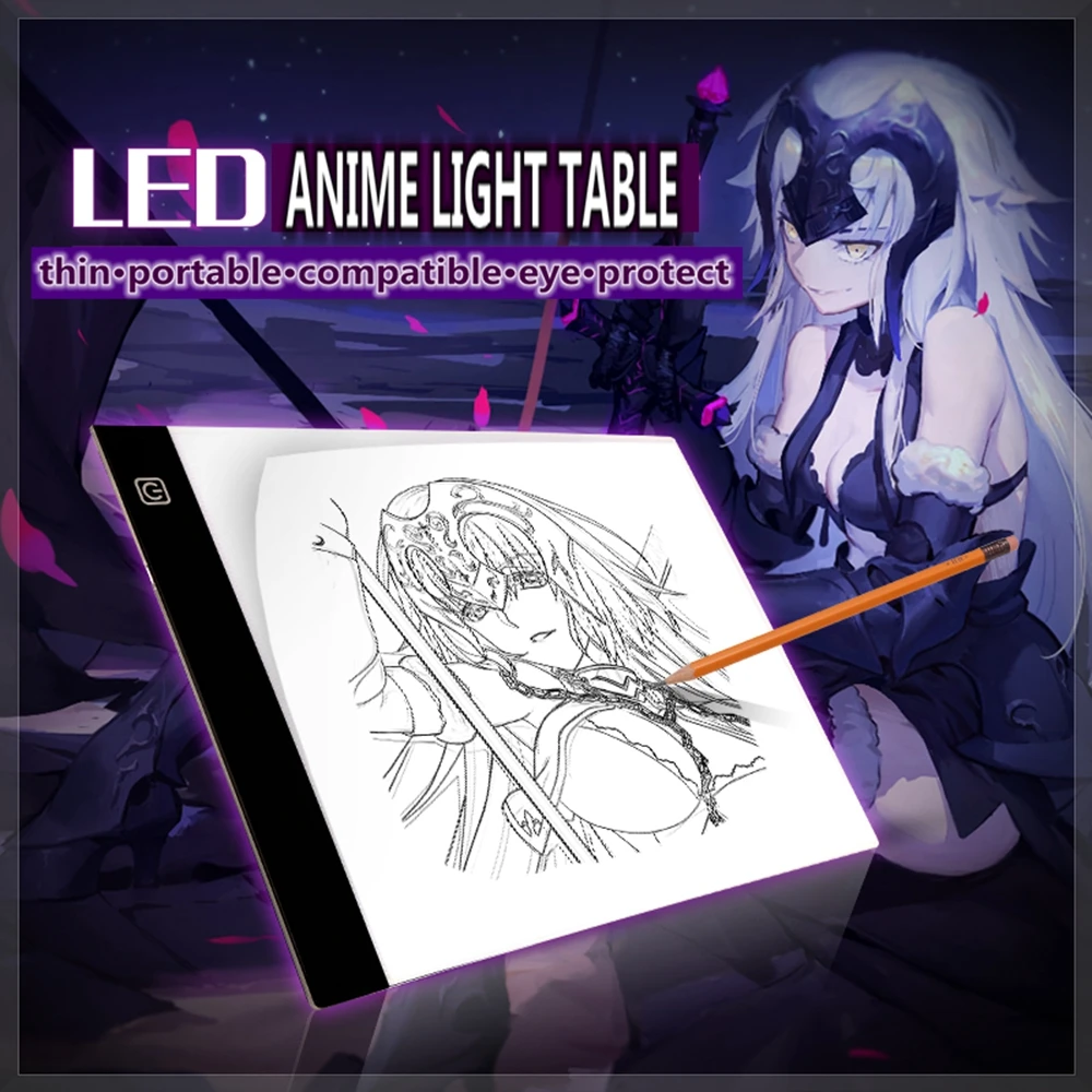 

Anime JK A4 LED Light Graphic Artist Tool Art Stencil Copy Painting Drawing Board Eye Protect Light Box Tracing Table Pad Gift