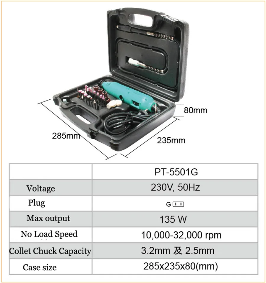 PT-5501G переменной Скорость Ротари Tool Kit Мясорубки электрические Многофункциональный Мощность Набор инструментов электрика инструменты