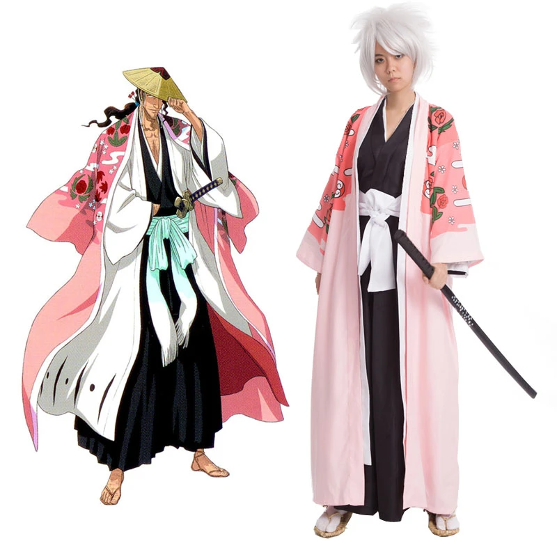 Bleach Cosplay 8th Division Captain Kyouraku Shunsui Cloak Unisex Pink