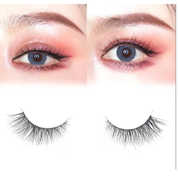 

Mink Hair Eyelashes reusable Natural 3D Mink Messy Popular False Eyelash Full Strip Eyelashes Extension Transparent wide stem