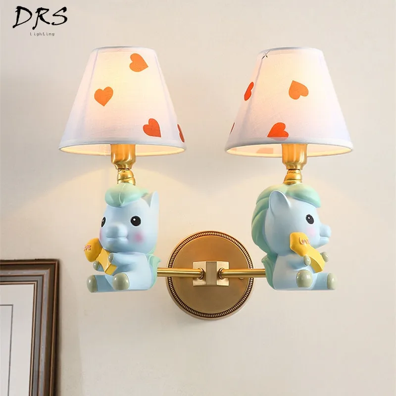 Children S Room Nordic Wall Lamp Copper Creative Cartoon