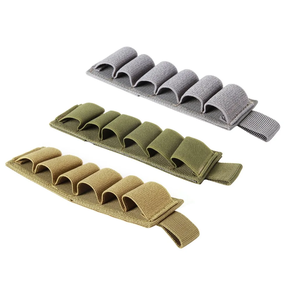

4 ColorTactical Hook Loop 6 Rounds Shotgun Shell Holder Shotshell Insert Card Strip with Adhesive Back for 12 Gauge Choose