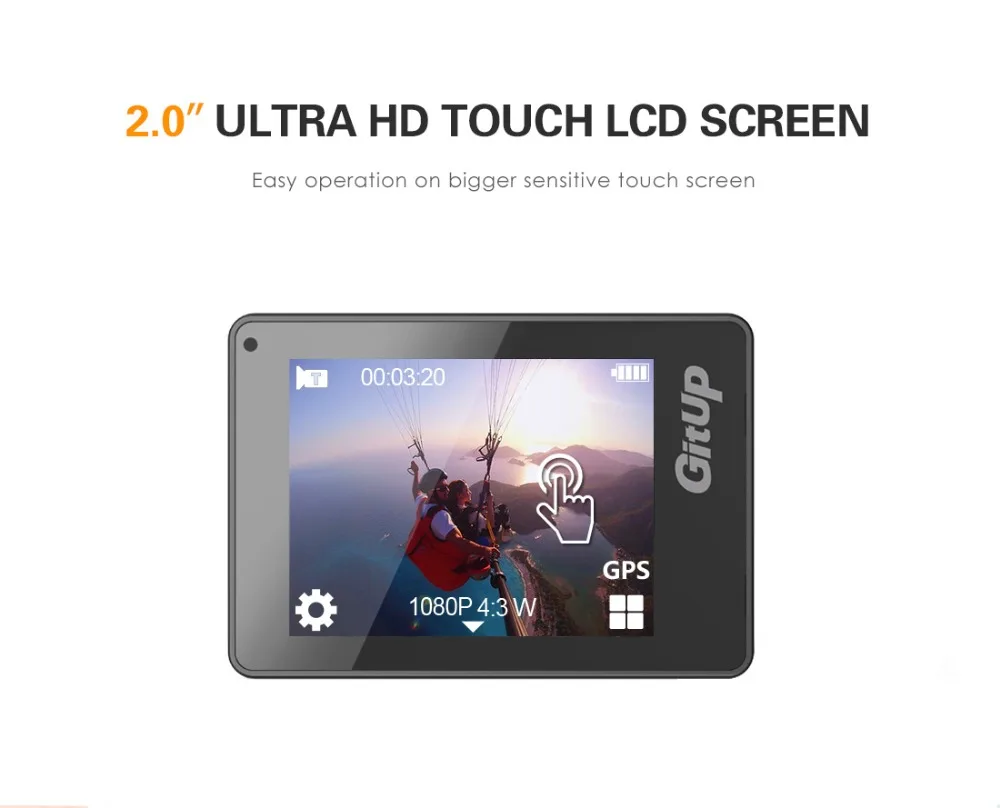 Gitup G3 Duo Git3 12MP 2160 P Wi-Fi 2 К Спорт действий Cam " Touch ЖК-дисплей Экран гироскопа 90 градусов дистанционного Управление ведомого Камера дополнительно