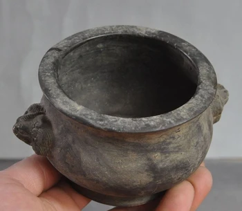 

Marked Old Chinese Dynasty pure bronze Foo Dog Lion Head Incense burner Censer
