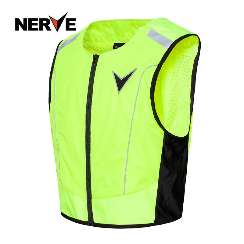

NERVE Motorcycle Night Riding High Visibility Waistcoat Jacket Fluorescence Reflective Sleeveless Garment Vest for Men and Women