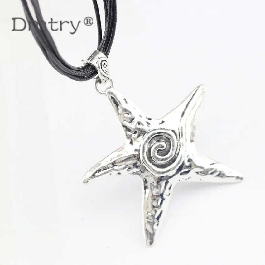 

Dmtry 2pcs Wholesale Brand Ancient Silver Zinv Alloy Big Starfish Necklace Charms Jewelry Making DIY Findings Charms LC0100