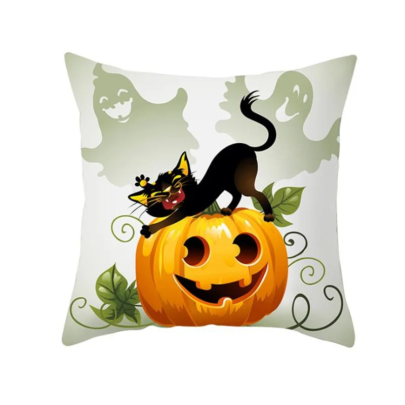 Cute Cat Halloween Decoration Pillow Case Happy Birthday Sofa Cushion Cover Case Xmas Party Pillowcase Gifts - Color: 29