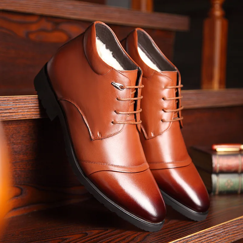 NPEZKGC/Новинка; мужские зимние ботинки ручной работы из натуральной кожи; высококачественные зимние мужские ботинки; мужские Ботильоны; Мужская обувь в деловом стиле