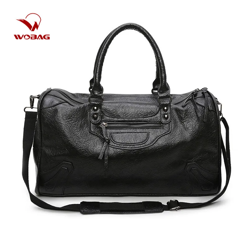 

Wobag Fashion Women Travel Bag Men Weekender Large Canvas Duffle Bag Capacity PU Soft Case Pillow Pack Luggage Bags