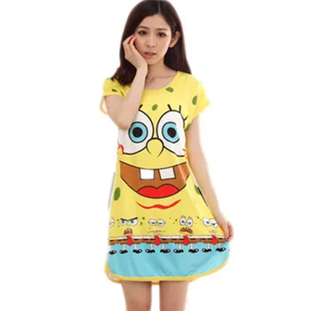 

2017 New Arrival Fashion Women Nightgown,Hot Sale For ladies for summer Cartoon girl Sleepwears AW8327
