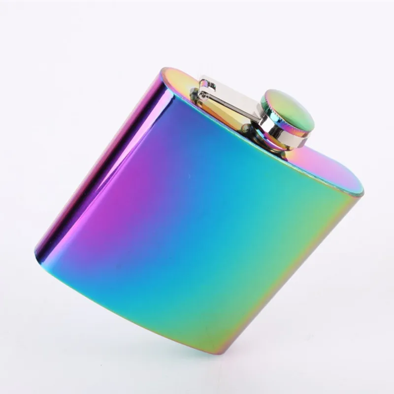 8oz Portable Stainless Steel Colorful Hip Flask Flagon Whiskey Wine Pot Bottle+Funnel+Cup Travel Tour Classic Drinkware Gift Set