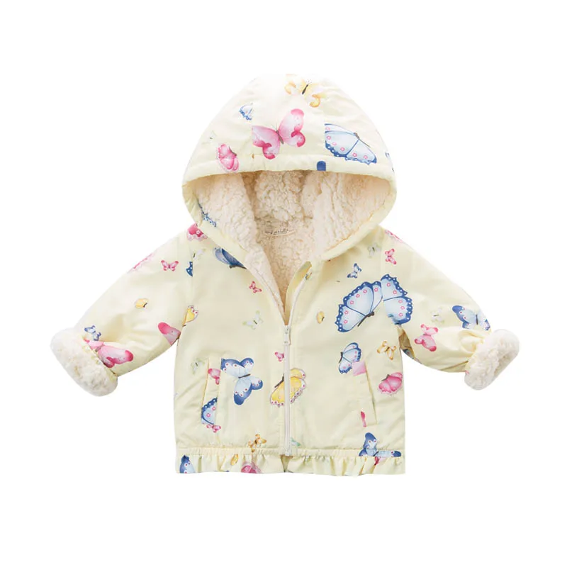 Dave Bella Весна пальто с капюшоном для маленьких девочек Дети Бабочка малышей Высокое качество Милая одежда DB6981 - Цвет: Цвет: желтый