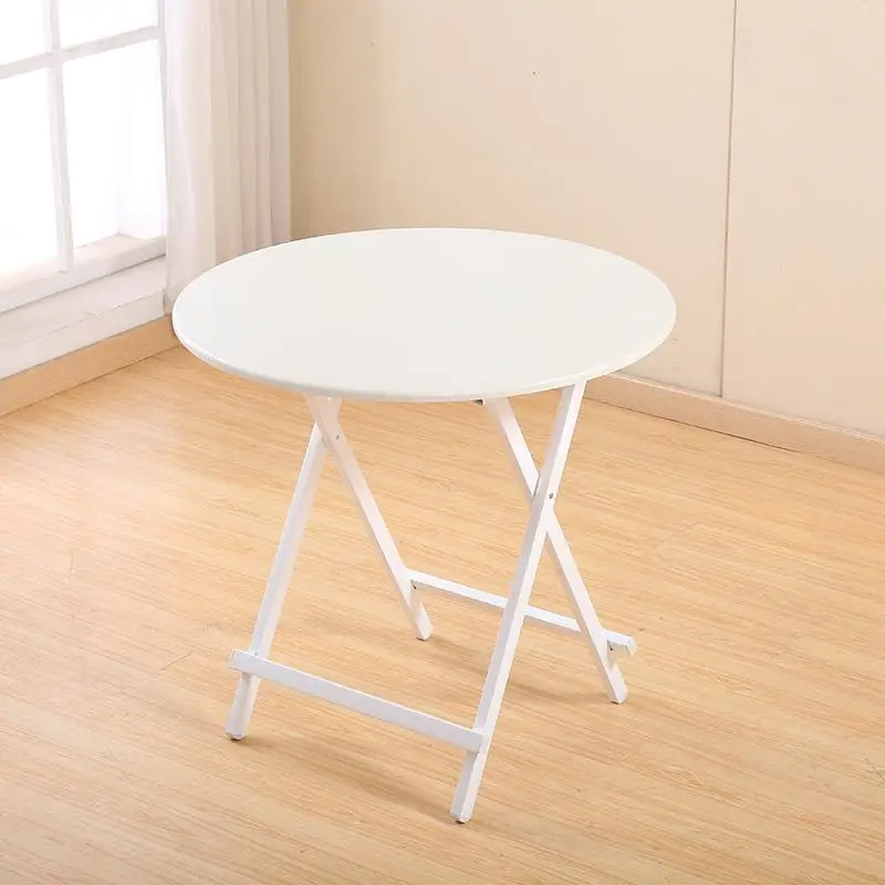 Складной стол домашний стол простой открытый стол для киоска маленькая Квартира круглый рис портативный небольшой балкон обеденный стол - Цвет: 60cm in diameter