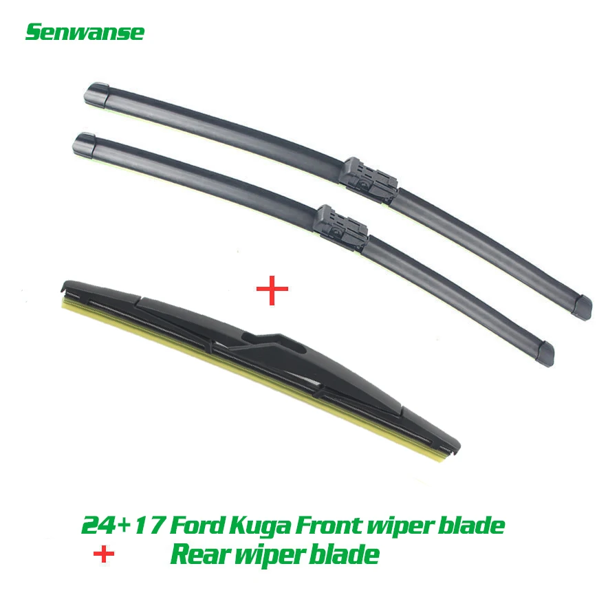 

Senwanse Front and rear Wiper Blades For Ford Kuga MK1 2008 - 2012 Windshield Windscreen wiper blade 24"+17"+12"