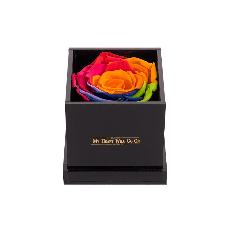 Акриловая Цветочная коробка, подарок на день Святого Валентина, Одна рамка, роза, сюрприз, подарок без цветов, консервированные цветы, можно заказать