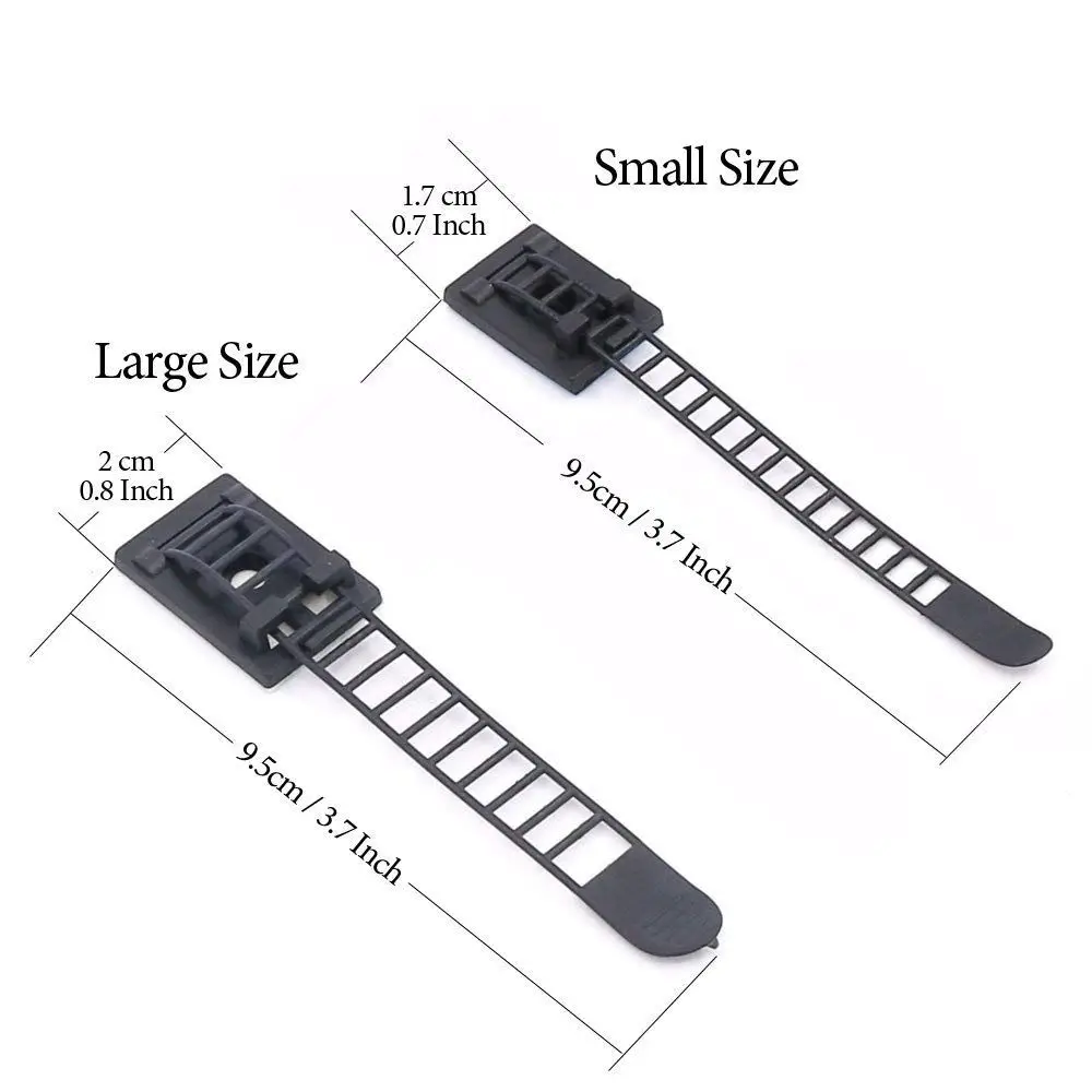 50Pcs 2 Sizes Adjustable Self-Adhesive Nylon Cable Straps Ties Cord Clamp for wire management Large and Small | Обустройство дома