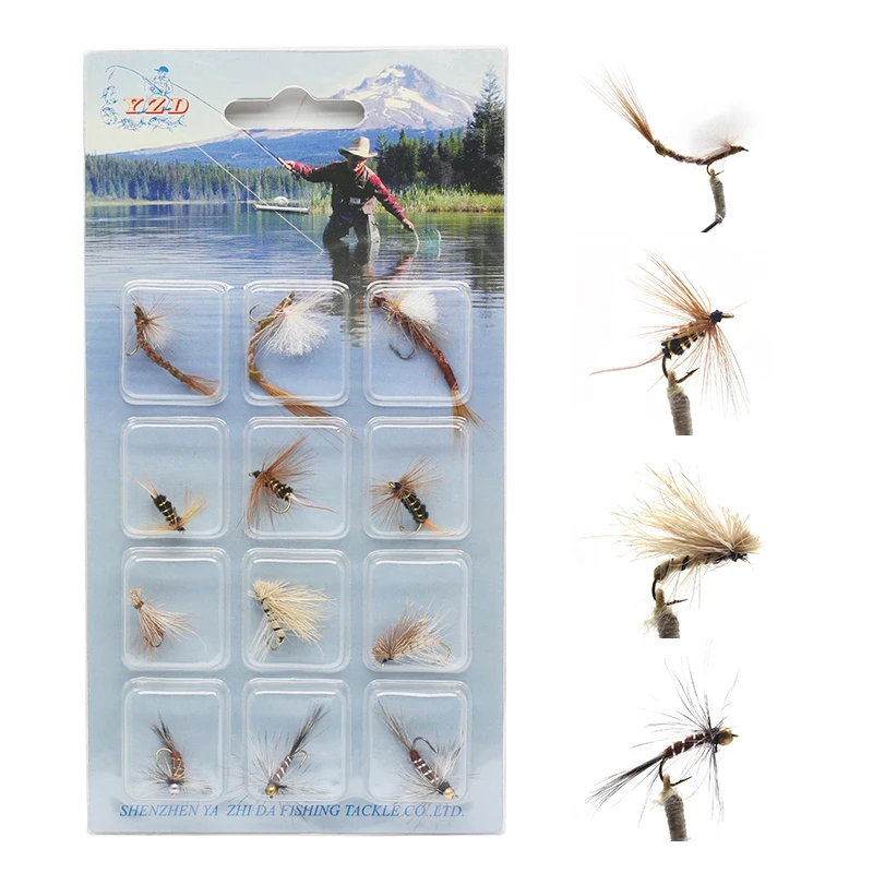 YZD Fly Fishing Trout Flies Kit 16pcs Fly Fishing Lure for Trout