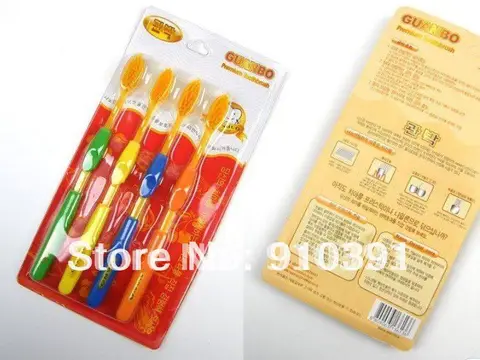 Pacote de Varejo Escova de Dentes Maneira Navio Rápido Venda Quente Saudável Nano Bambu Saúde Anion Charcoal Dupla Adulto Pessoa Cuidados Presente 4 Pcs