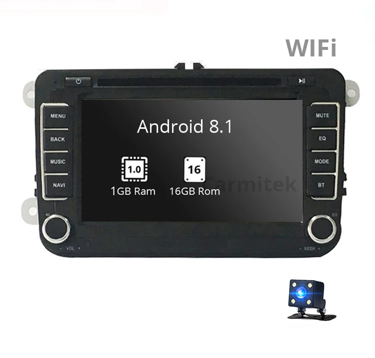 Android Мультимедиа Радио gps навигация двойной din для vw polo sedan scirocco Caddy Passat b6 b7 DVD volkswagen golf 4 5 6 - Цвет: 1GB 16GB Camera