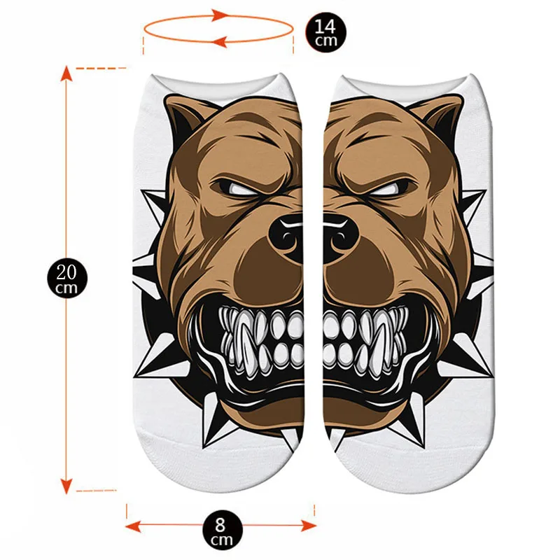 Носки с 3D принтом в виде французского бульдога милые забавные персонализированные новые женские удобные носки из хлопка короткие носки 5Z-ZAS17