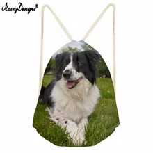 Noisydesigns cute dog pattern Printed Casual Men Small Travel Mochila Drawstring Bag Kids Boys Girls School Shoe Bag