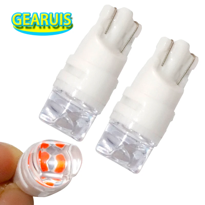 100 шт. Автомобильный светодиодный T10 ceramics 3 SMD 2835 Светодиодный 40MA Римский столбец 3D