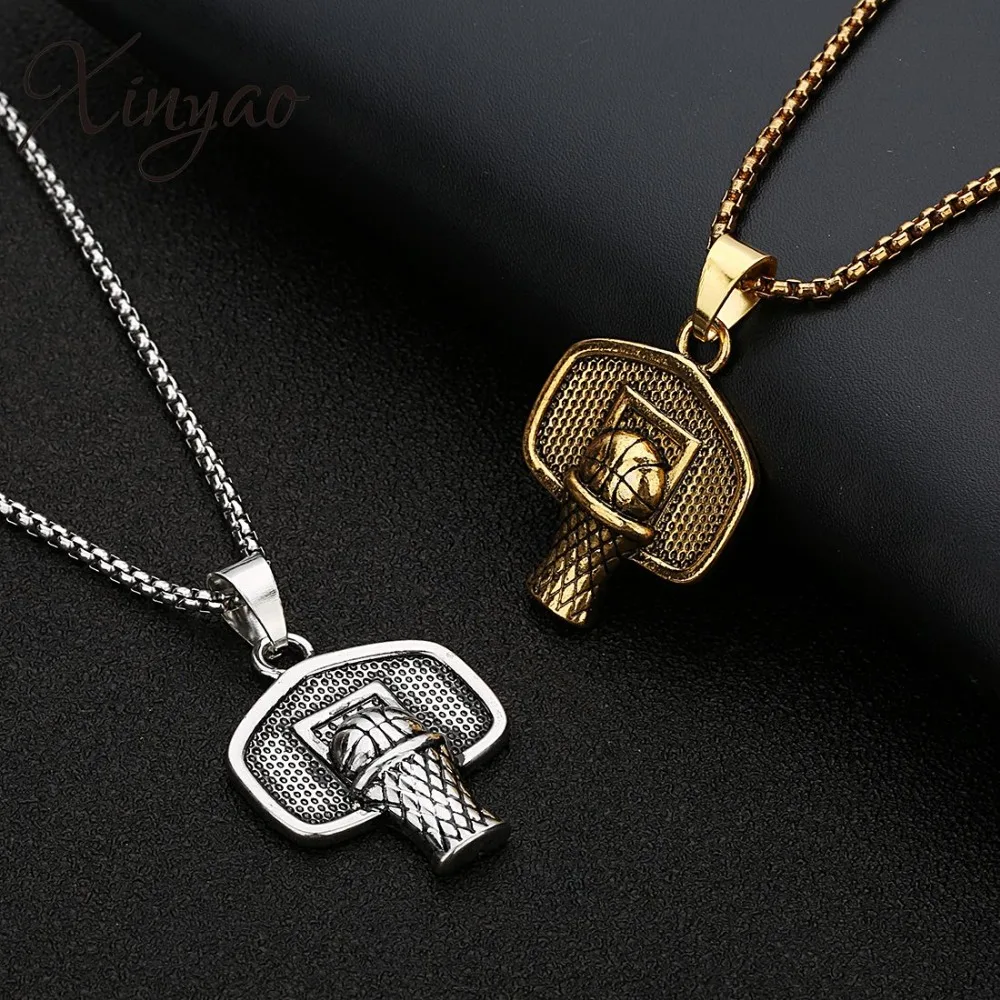 

XINYAO Hip Hop Sport Basketball Hoop Charms Necklaces Pendant Fit Punk Men Women Jewelry Gift